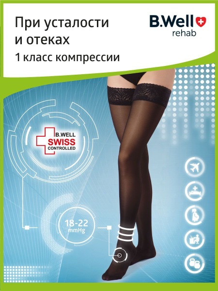 B.Well Black Compression Stockings - Class 1 Compression