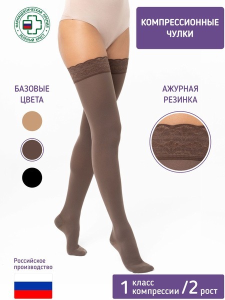 Sale: Intex Premium Chocolate Compression Stockings, Class 1