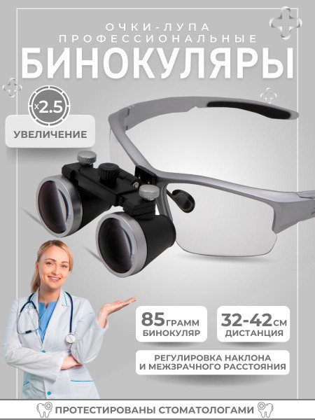 2.5x Binocular Loupes for Dentists & Jewelers