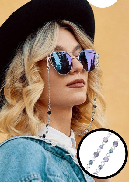 Stainless Steel & Mother-of-Pearl Eyeglass Chain