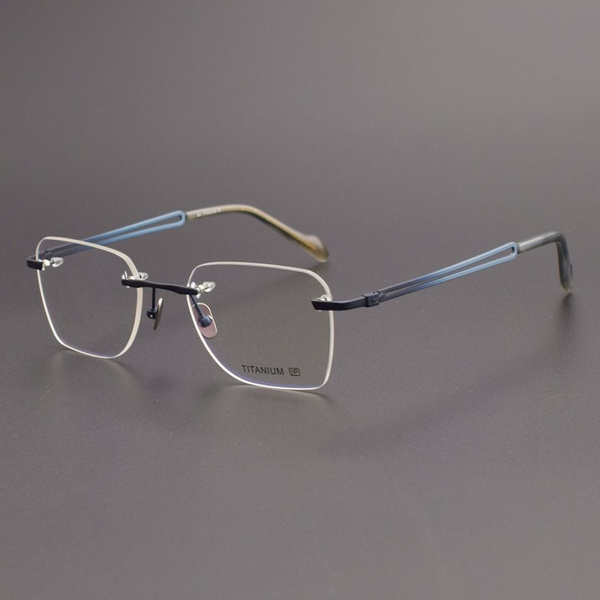 Men's Vintage Titanium Frameless Business Glasses - Blue Light Blocking (19062)