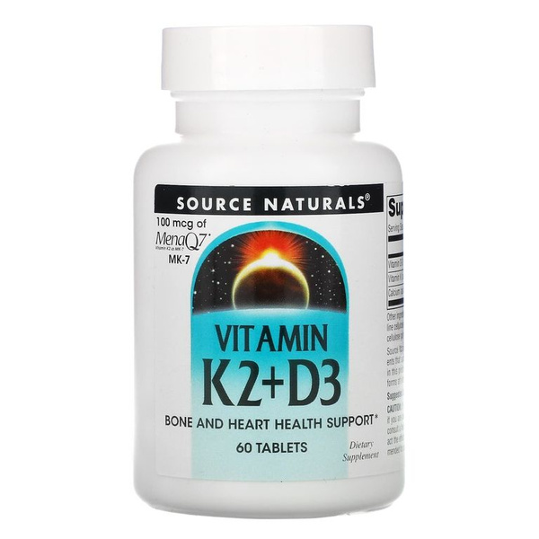 Source Naturals Vitamin K2 &amp; D3 60 Tablets
