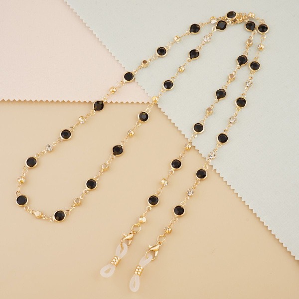 Black Stone Eyeglass Chain