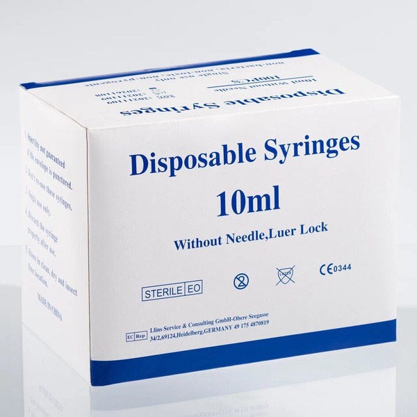 10ml Luer Lock Syringes with Needle (50 Pack)