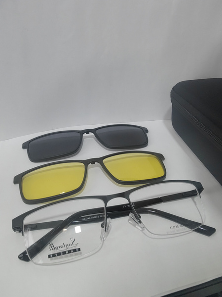 Santarelli Half-Rim Polarized Sunglasses with Interchangeable Lenses