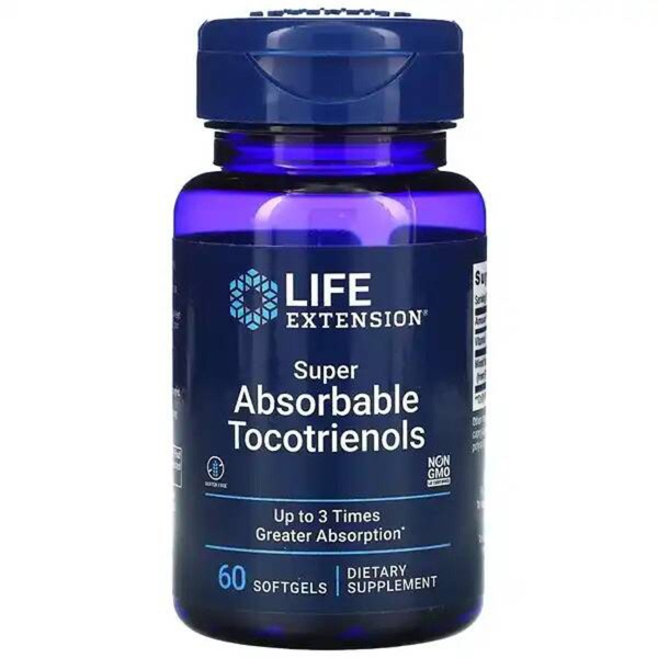 Life Extension Super Absorbent Tocotrienols Vitamin E Supplement - 60 Capsules