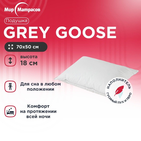 Grey Goose 50x70x18 Anatomical Down Pillow: Cloud-Like Sleep