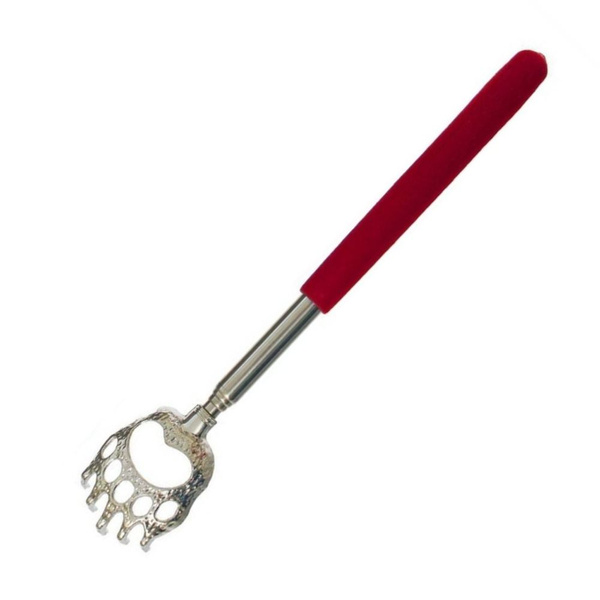 Back Scratcher with Extendable Handle - "Bear Paw" - Red (21-58cm)