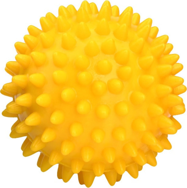 Spiky Massage Ball (6cm, Yellow) - Firm PVC