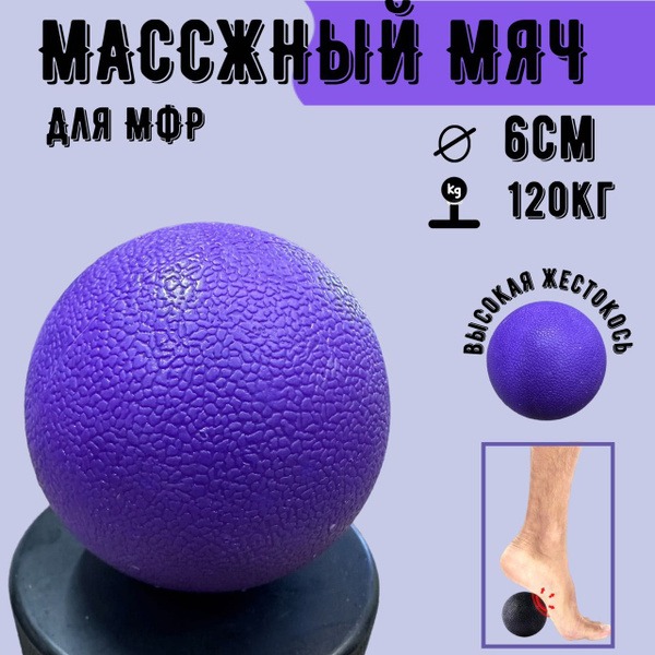 6cm Purple Spiky Massage Ball for Fitness, Yoga &amp; Cellulite