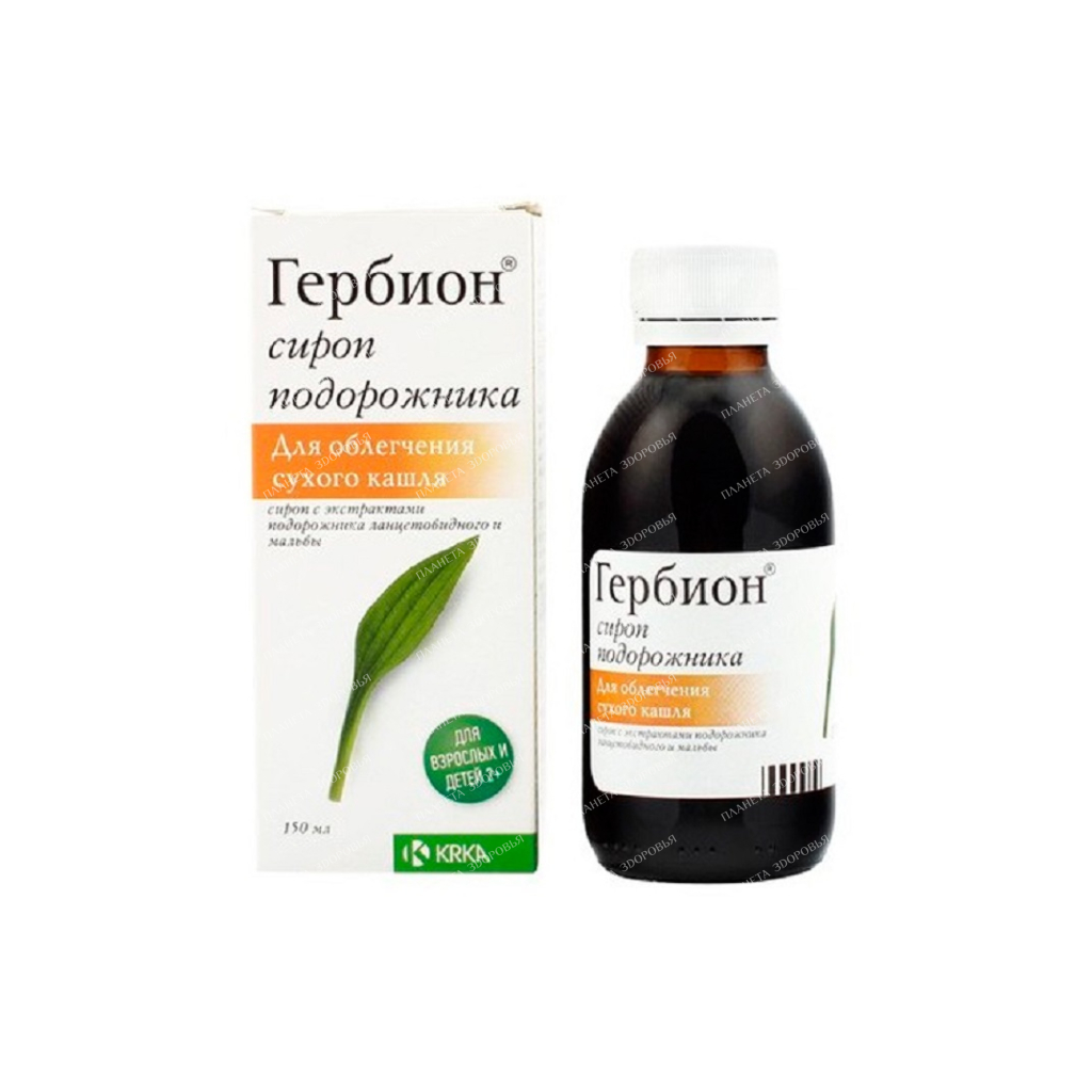 Gerbion plantain syrup syrup bottle 150ml №1