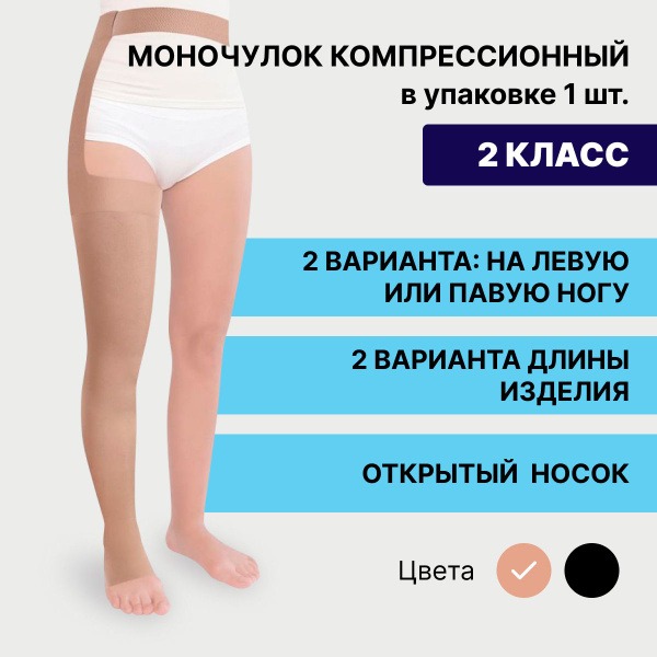 Pionic Beige Compression Stockings (Class 2, 1 Pair)