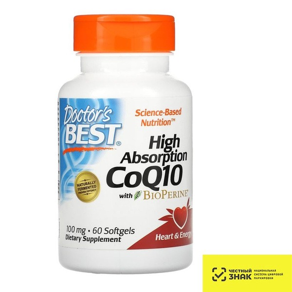 Doctor's Best CoQ10 100mg with BioPerine - 60 Softgels