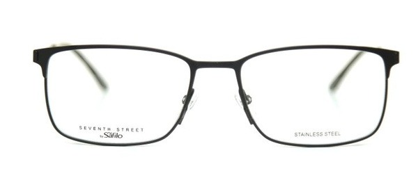 7th Street 7A 094 Black Rectangular Stainless Steel Men's Eyeglass Frames