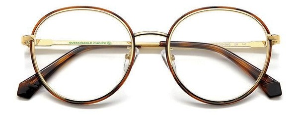 Polaroid PLD D438/G/2IK Brown Round Metal Women's Eyeglass Frames