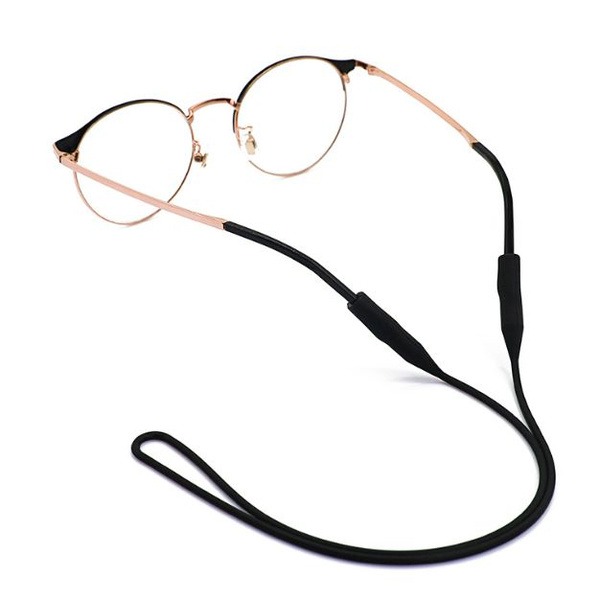 Stylish Silicone Eyeglass Strap: Black Unisex Accessory