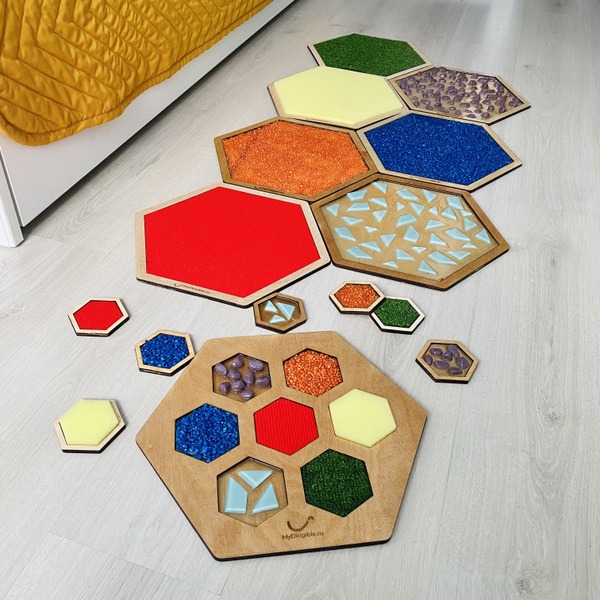 Sensory Rainbow Path &amp; Honeycomb Tactile Tiles Set