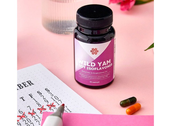 Wild Yam &amp; Soy Isoflavones for Women's Health - 45 Capsules