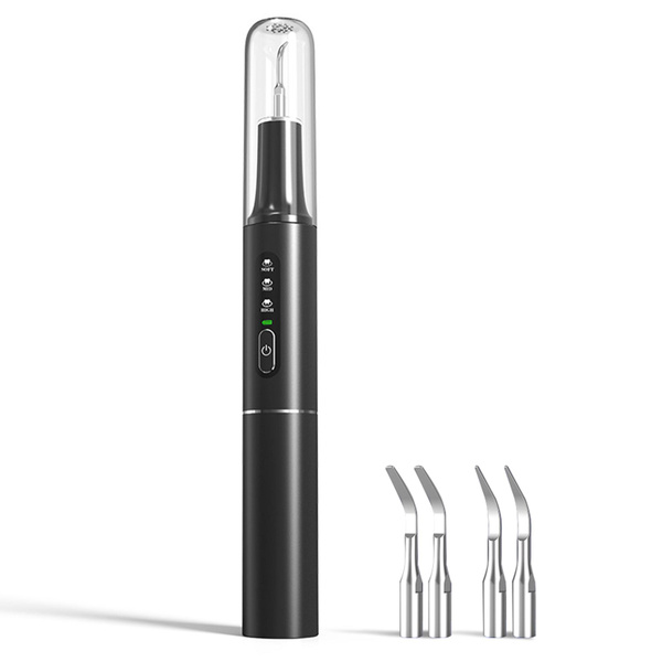 Home Ultrasonic Dental Scaler with LED Light - Black