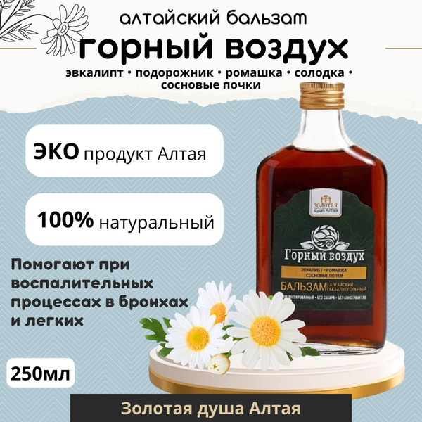Altai Herbal Bronchial Balm "Mountain Air" - 250ml Sugar-Free, Alcohol-Free Supplement
