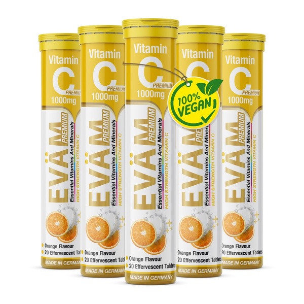 ZinterLab Vitamin C 1000mg Orange Flavored Effervescent Tablets (120 Count)