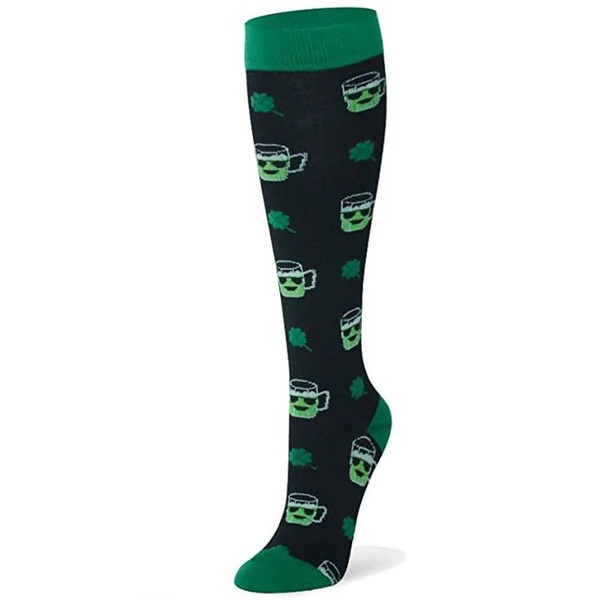 Compression Socks - Black/Green, Class 1, Single Sock