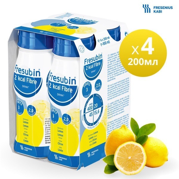 Fresubin 2kcal Drink with Fiber, Lemon (4-Pack)