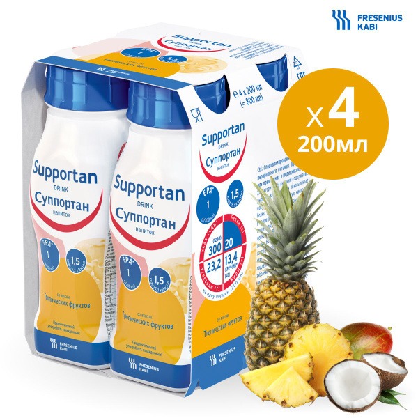 Tropical Fruit Support Drink (4 x 200ml, 300kcal)