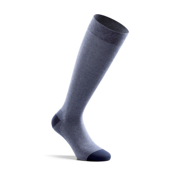 Ofa Bamberg Men's Compression Socks - Blue Melange, Closed Toe, Short