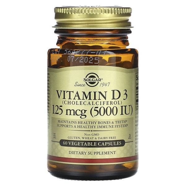 Vitamin D3 (Cholecalciferol) 5000 IU - 60 Vegetarian Capsules