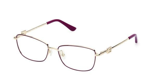 Guess GU2975 071 Burgundy Rectangular Metal Women's Eyeglasses