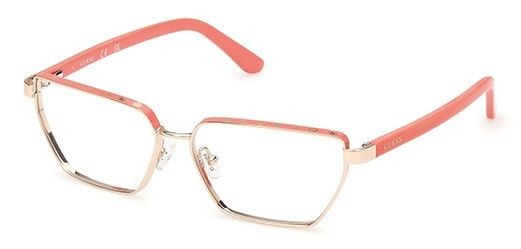 Guess GU 50123 074 Pink Rectangular Metal Women's Eyeglasses Frames