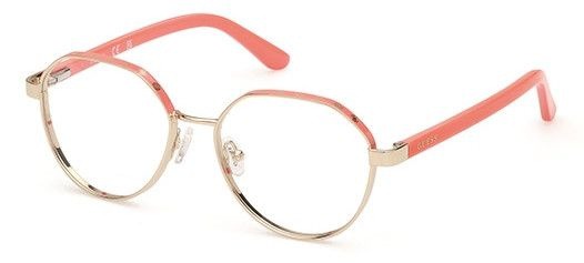 Guess GU 50124 074 Pink Round Metal Women's Eyeglass Frames