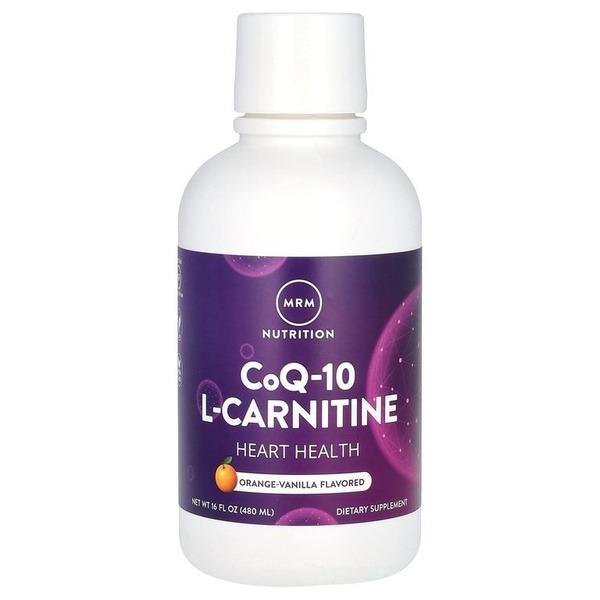 CoQ10 &amp; L-Carnitine Liquid Supplement - Orange &amp; Vanilla, 480ml