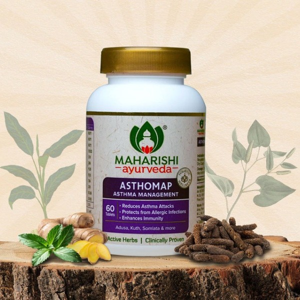 Maharishi Ayurveda Asthomap: 60 Capsules for Asthma Relief &amp; Easier Breathing