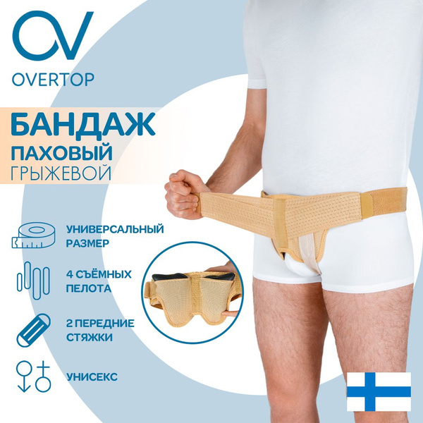 Men's Adjustable Inguinal Hernia Support with 2 Removable Pads