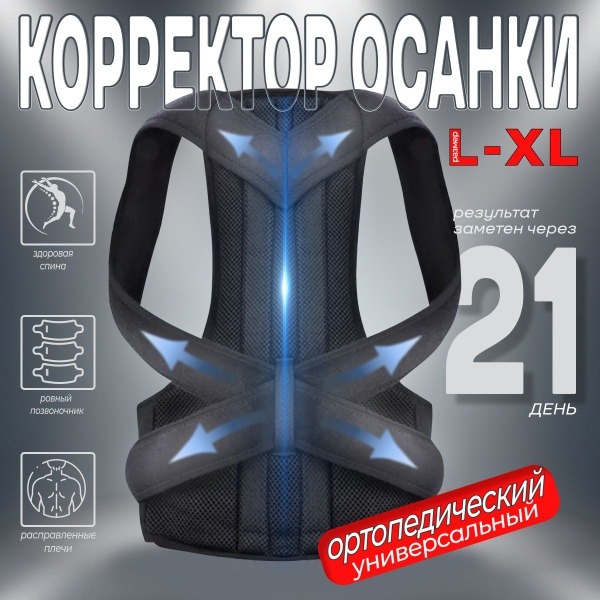 Posture Corrector Brace: Back Support for Adults &amp; Teens (L/XL)