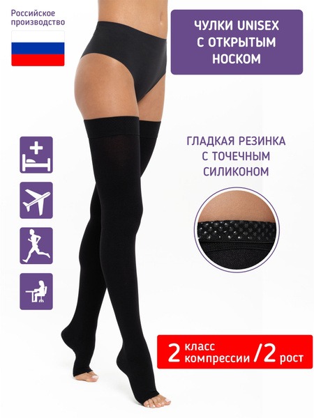 Premium Intex Compression Stockings (Black, Class 2) - Discounted