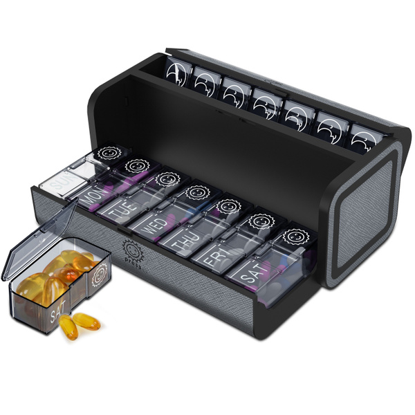 Weekly Pill Organizer: Large Capacity, Cute &amp; Easy Medication Dispenser for Seniors