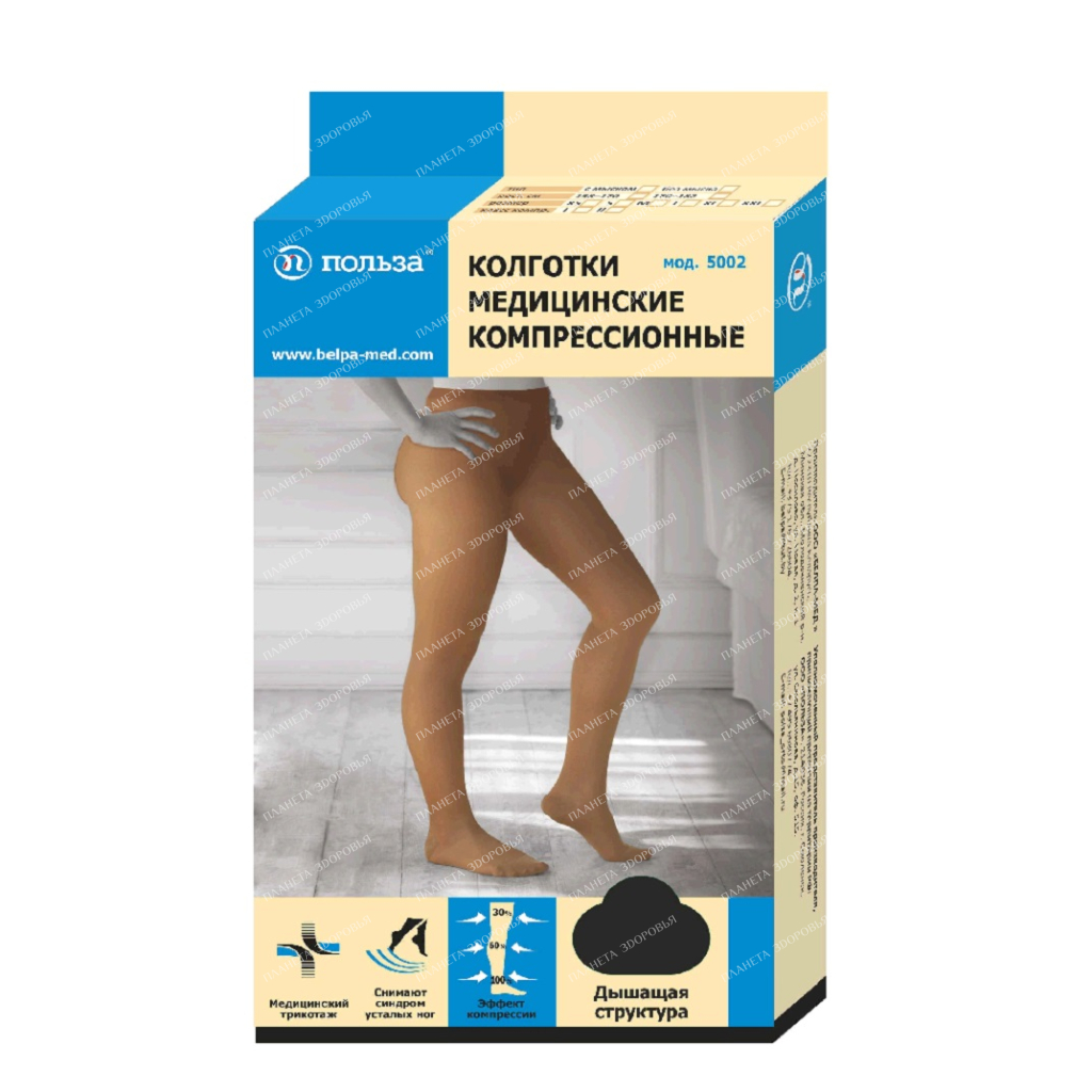 Medical compression tights m.5002 2 class. R.4 (L) height1 black