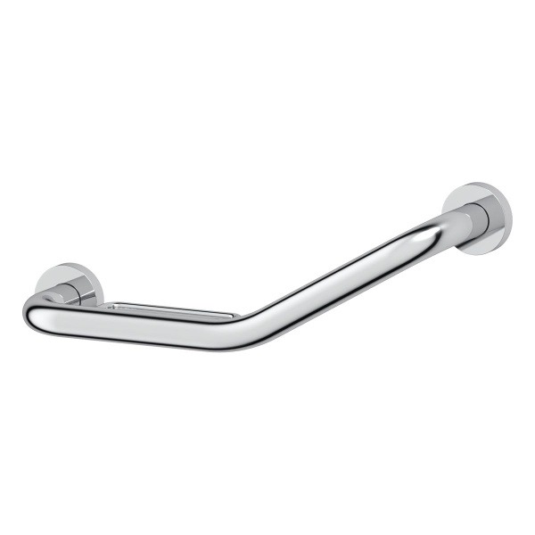Curved Handrail with Soap Dish &amp; Grid - 25mm x 39cm Chrome - Harmonie ARTWELLE HAR 044
