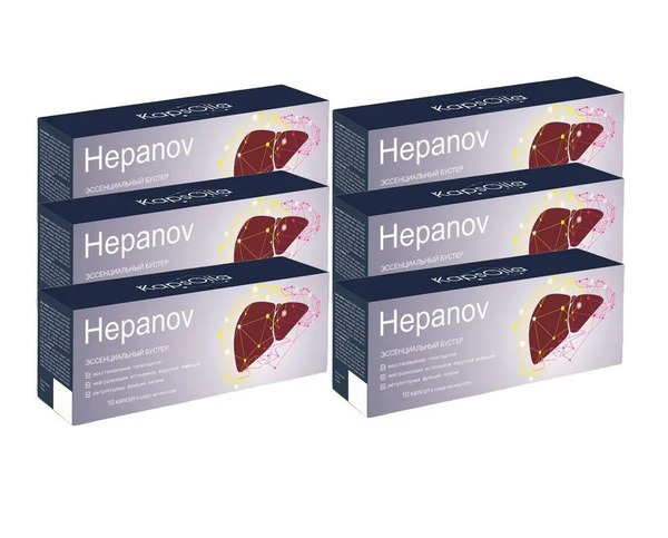 Hepanov Kapsoly: Liver Support Supplement (6 packs of 10 capsules)
