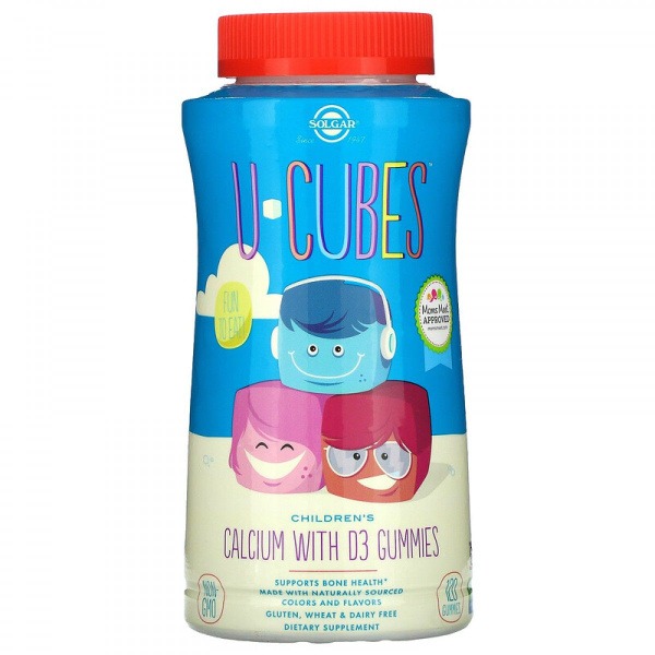 U-Cubes Kids Calcium + Vitamin D3: 120 Chewable Tablets