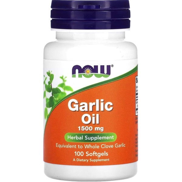 NOW Garlic Oil 1500mg, 100 Softgels: Immune &amp; Cardiovascular Support