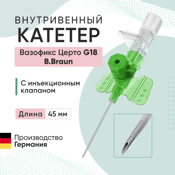 B. Braun Vasofix Certo G18 IV Catheter (45mm)