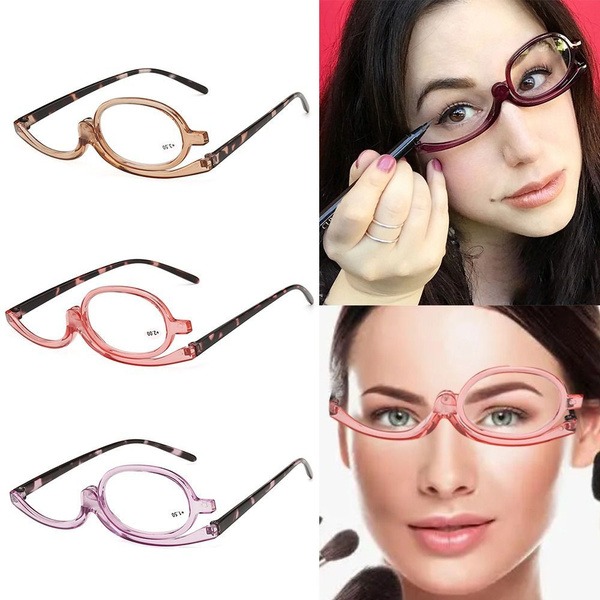 Women's Rotating Reading Glasses with Makeup Mirror