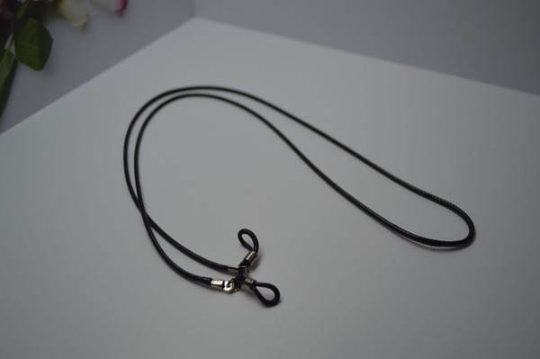 Black Leather Eyeglass Cord Holder