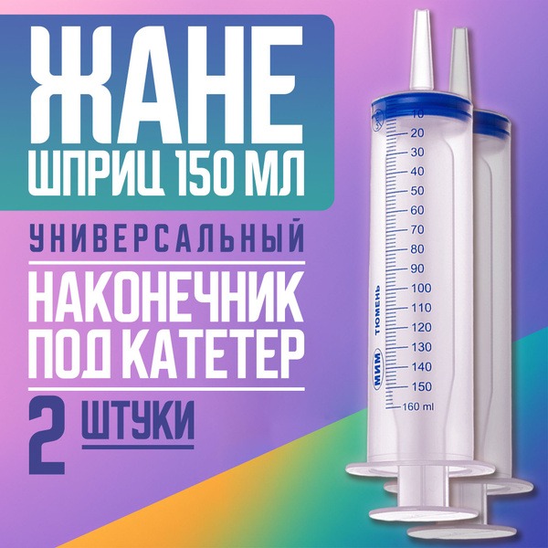 Medical Syringe 150ml with Catheter Tip (2 Pack)