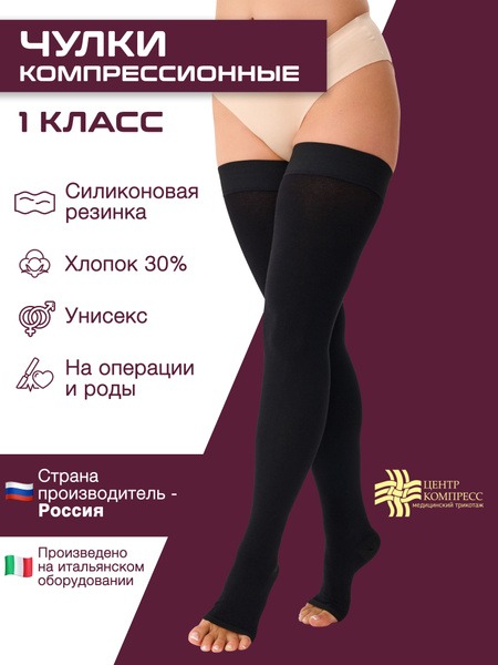 Black Compression Socks (2 Pair, Class 1)