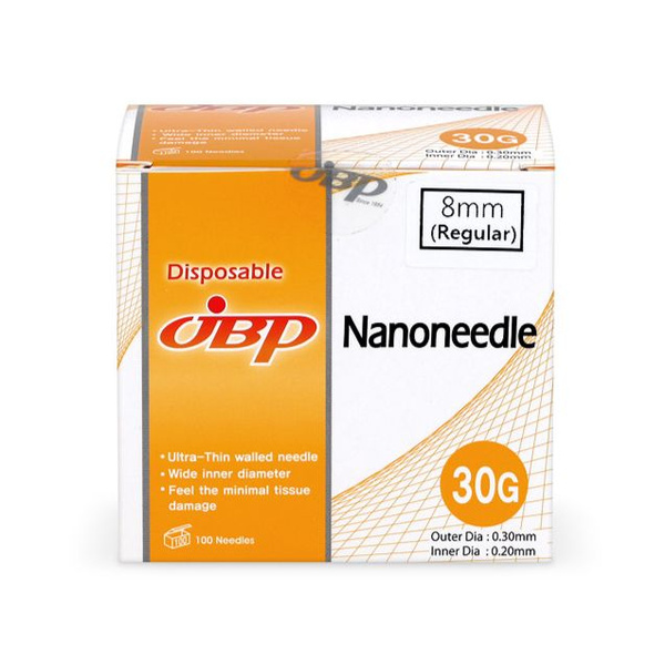 Nanoneedle 30G Injection Needles (100 Pack, 0.3x8mm)